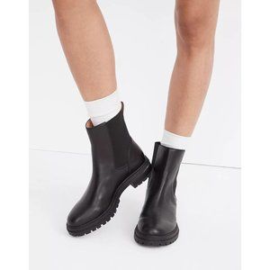 Madewell The Bradley Chelsea Lugsole Boots in True Black 7 New in Box Womens